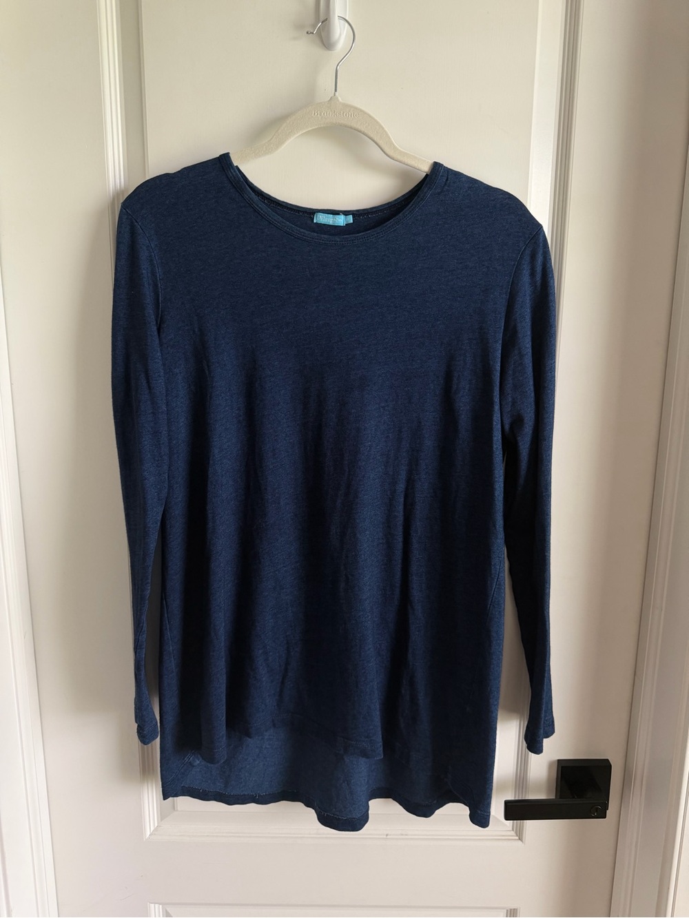 J.McLaughlin Women’s Medium Navy Blue Long Sleeve Tunic Top 100% Cotton